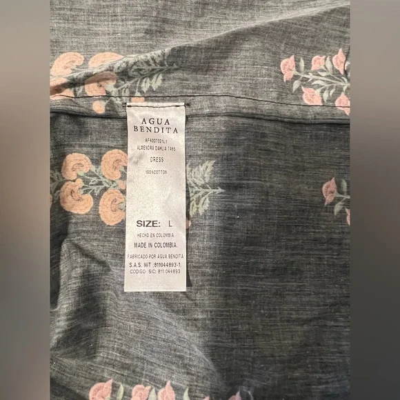 NWT Agua By Agua Bendita Almendra Dahlia Floral Off Shoulder Maxi Dress Sz Large - Picture 11 of 11